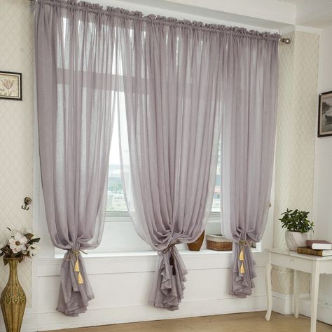 TUB AREA bunched curtains Curtains Uk, Window Curtains Bedroom, Curtain Styles, Living Room Decor Curtains, Voile Curtains, Cool Curtains, Curtain Ideas, Curtains Living, Bedroom Windows