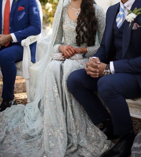 Valima Dress, Valima Bride, Walima Dress, Blue Bride, Blue Suit Wedding, Groom Suit, Dress Inspo, Mens Casual Outfits, Blue Suit