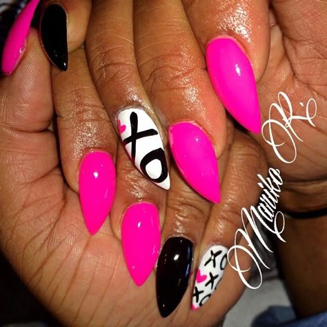 Nails Xoxo, Summer Nails Coffin, Sassy Nails, Kawaii Nails, Most Satisfying, Get Nails, Rock Punk, Art Summer, Acrylic Nail Art