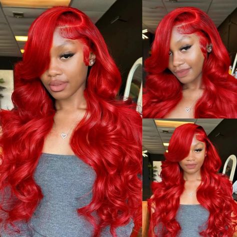 Red Body Wave Lace Front Human Hair Wigs Colored 13X4 HD Lace Frontal Wig Remy 100% Human Hair wigs Red Lace Front Wigs Hairstyles, Red Wig, Hd Lace Frontal, Lace Front Human Hair Wigs, 100 Human Hair Wigs, Pretty Hair Color, Red Wigs, Body Wave Wig, Frontal Wig