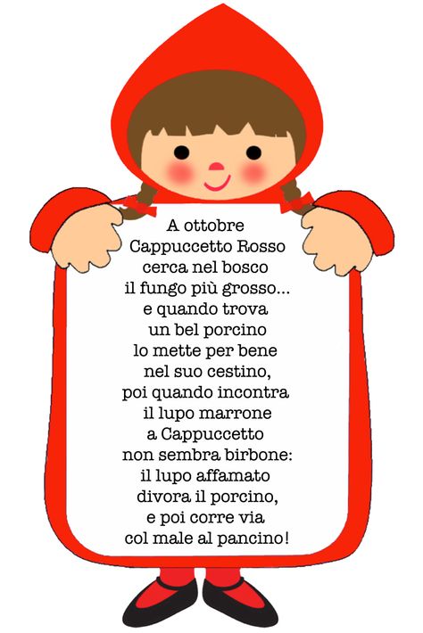 fiabastrocca "cappuccetto rosso" English Rhymes, Nursery Rhymes Preschool, Rhymes For Kids, Learning Italian, Italian Language, Vintage School, Little Red Riding Hood, Kids Songs, Cute Images