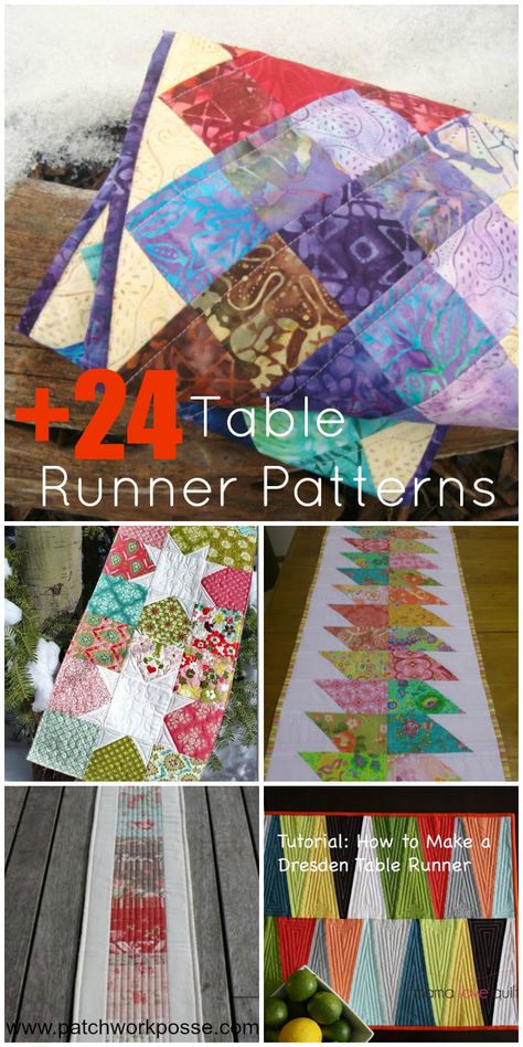 Simple sewing projects-- the table runner is a great place to learn a few new techniques. There are over 24 different table runner patterns to pick from. The size of the runner isn't large, so Table Runner Patterns Free, 10 Minute Table Runner, Kitchen Table Runner, Table Runner Patterns, Table Runner Diy, Quilted Table Runners Patterns, Quilted Table Toppers, Quilt As You Go, Table Runner And Placemats