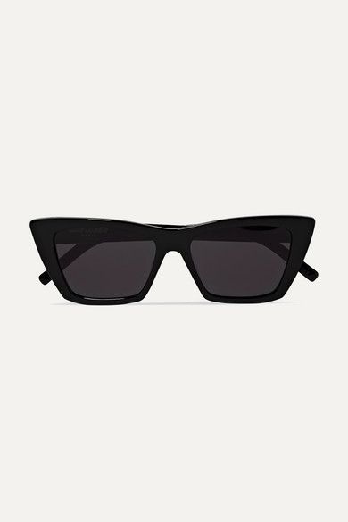 Saint Laurent Mica Cat-Eye Acetate Sunglasses Saint Laurent Jeans, Saint Laurent Sunglasses, High Leather Boots, Tired Eyes, Acetate Sunglasses, Cool Sunglasses, Eyewear Womens, Black Sunglasses, Leather Blazer