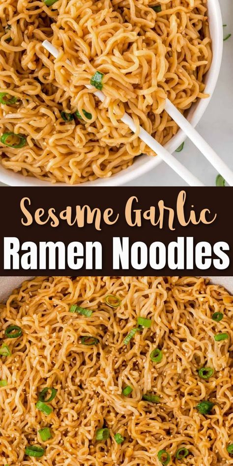 Leftover Ramen Recipe, Ramen And Broccoli Recipes, Stirfry Ramen Noodles Recipe, Ramen Work Lunch, Sesame Chicken Ramen Noodles, Low Salt Ramen Noodles, Sesame Garlic Noodles Easy Recipes, Sauteed Ramen Noodles, Ramen For One