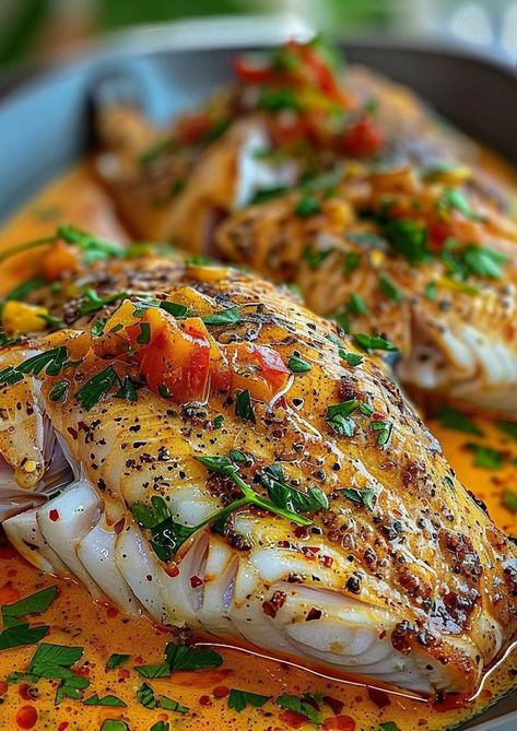 Pappadeaux Alexander Sauce Recipe, Red Snapper Recipes, Snapper Recipes, Creole Sauce, Snapper Fish Recipes, Smash Or Pass, Red Snapper, Food Garnishes, Baked Fish