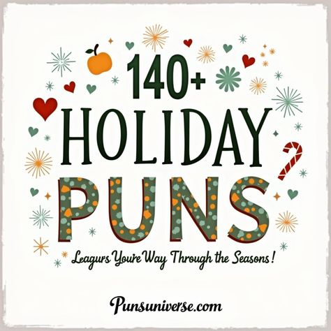 🎉 Get ready to sleigh the holiday season with 140+ jolly puns that'll have you laughing like a ho-ho-ho enthusiast! From Fleece Navidad to Santa-tizing your friends, these puns are sure to spread cheer. Don't let the season pass without a chuckle! 🍂🎄✨ #puns #HolidayHumor #SeasonalLaughs #FestiveFun #JokeOfTheDay #MerryAndBright #HolidayCheer Cute Christmas Puns, Christmas Puns Funny, Boat Puns, Strawberry Puns, Candy Puns, Fall Puns, Baking Puns, Funny Christmas Puns, Running Christmas