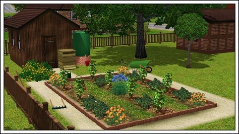 Sims 2 House, Veggie Garden, Sims House, Sims 3, Vegetable Garden, Stepping Stones, Sims 4, Outdoor Decor