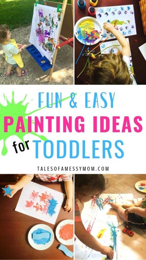 Toddler painting ideas. Easy art for at home toddler activities. Simple painting projects on canvas for at home fun for toddlers. Perfect crafts for your 2 year old, 18 months, or 3 year old. #toddlerpainting #toddlerpaintingideas #toddlercrafts #toddlerart #toddleractivities #toddler #artsandcraftsforkids Painting Ideas For Toddlers, Toddler Painting Ideas, Toddler Home Activities, Easy Toddler Crafts, Toddler Painting, Fun Craft, Indoor Activities For Toddlers, Preschool Activities Toddler, Easy Toddler