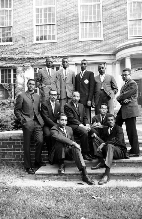 Atlanta University (Clark Atlanta University) African American Clothing, Clark Atlanta University, Alpha Phi Alpha, Dr Martin Luther King Jr, Civil Rights Leaders, Black Glamour, Dr Martin Luther King, Men In Suits, Vintage Black Glamour