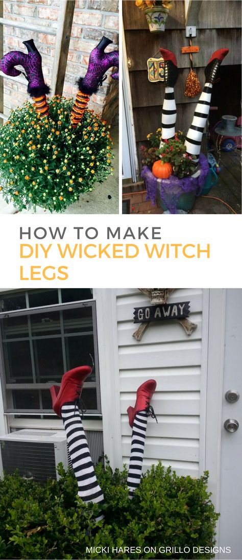 En papier mâché pour Halloween Porche Halloween, Halloween Party Decor Diy, Halloween Decor Diy, Decor For Halloween, Halloween Fest, Casa Halloween, Witch Legs, Easy Halloween Decorations, Diy Halloween Decor