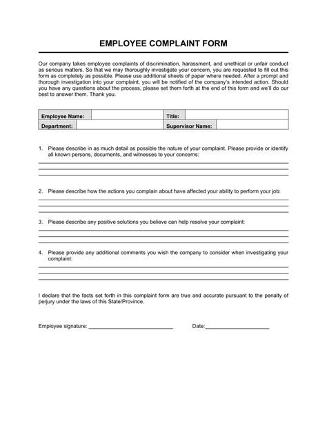 Employee Complaint Form Template | by Business-in-a-Box™ Employee Forms, Employee Complaints, Tooth Fairy Certificate, The Newsroom, Template For Business, Administrative Assistant, Document Sign, Form Template, Team Work