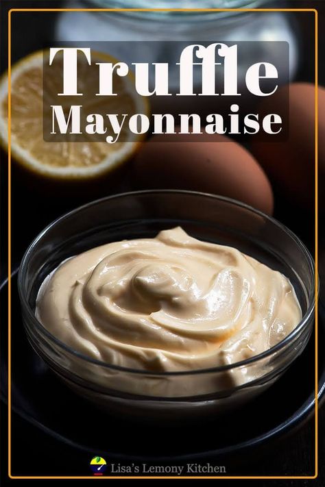 Truffle aoili Truffle Dipping Sauce, Truffle Mayonnaise Recipe, Truffle Mayo Recipe, Truffle Aioli Recipe, Truffle Dip, Truffle Sauce Recipe, Keto Truffles, Truffle Mayo, Truffle Aioli