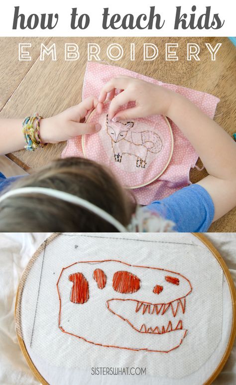 kids can learn embroidery with these easy instructions and tips. It's a easy handicraft craft idea that is easier then it looks. Come read some embroidery tips to make it easier. #craftykids #embroidery #embroideryforkids Toddler Embroidery Ideas, Kids Embroidery Ideas, Handwork For Kids, What To Do With Embroidery Projects, Embroidery Easy Ideas, Kids Embroidery Designs, Embroidery For Boys, Montessori Sewing, Homeschooling Printables