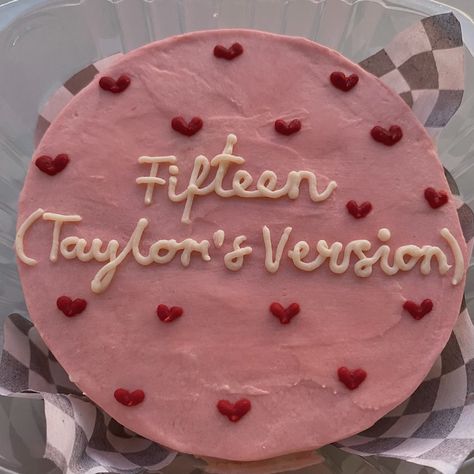 Birthday Cake Ideas Aesthetic Taylor Swift, Taylor Swift Cake Ideas Birthday 12, 15 Taylors Version Cake, Taylor’s Version Birthday Cake, Fifteen Bday Cake, Cuz When Youre 15 Cake, Bento Cake Taylor Swift Inspired, Taylor Swift Birthday Cake Aesthetic, Birthday Cake Aesthetic Taylor Swift