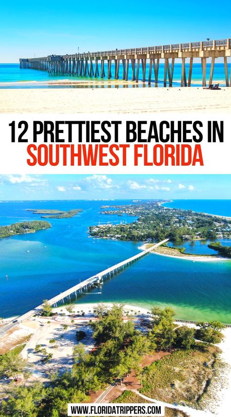 12 Prettiest Beaches In Southwest Florida Florida Road Trip, America Florida, Florida Beaches Vacation, Gasparilla Island, Florida Travel Guide, Gulf Coast Florida, Pretty Beach, Usa Travel Guide, Us Travel Destinations