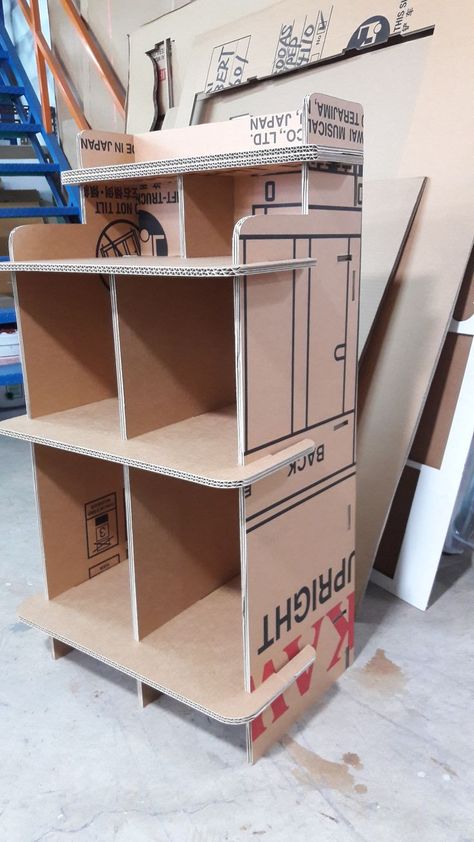 Cardboard Shelves, Carton Diy, Cardboard Storage, Cardboard Crafts Diy, Diy Storage Cabinets, Cardboard Art, Diy Cardboard Furniture, Kraf Diy, Cardboard Furniture