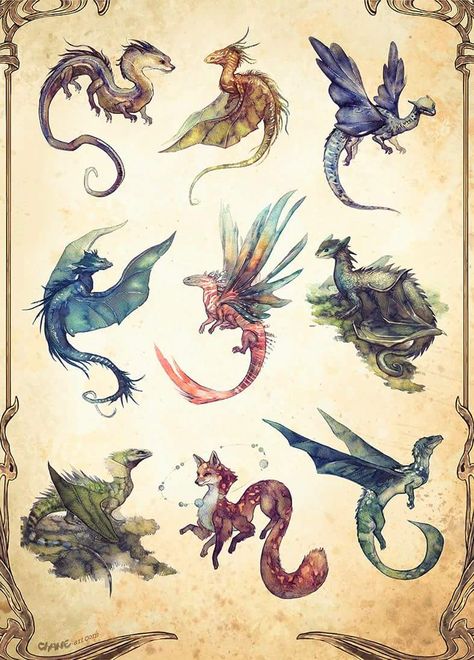 Dragons Aesthetic Drawing, Dragonology Illustrations, Fairytale Creatures Drawing, Fairytale Monsters, Dragon Art Drawing, Mystical Creatures Drawings, Mystical Creatures Mythology, Dragon Medieval, Cute Monsters Drawings