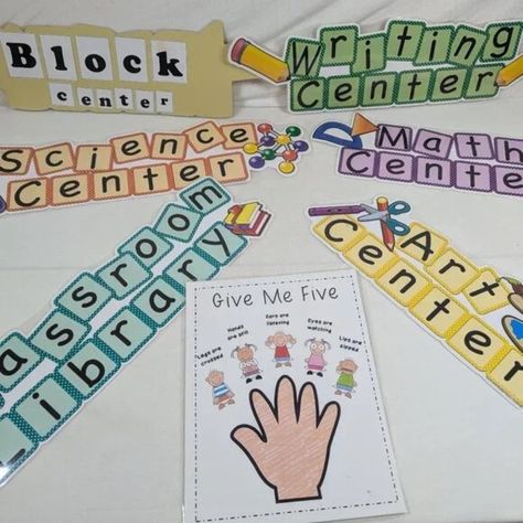 Classroom Center Signs, Black Center, Science, Art, Writing, Math, Library, And A Give Me 5 Sign. Smoke Free Home. Check Out My Other Items For A Bundle Deal And Save! Classroom Center Signs, Give Me 5, Classroom Centers, Give Me Five, Art Writing, Center Signs, Science Art, Kids Shop, Give It To Me