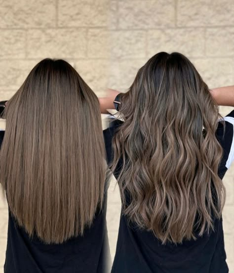 Light Brown Balayage On Dark Hair Straight, Babylights Brunette Straight Hair, Foliage Hair Brunette, High Light Hair Brown, Dark Brown To Light Brown Hair, Pramenovi Brown Hair, Mousy Brown Hair Balayage, Light Brown Hair With Subtle Highlights, Air Touch Hair Brown