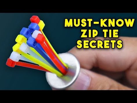 Why Didn’T I Know About These 62 Zip Tie Secrets Before? - YouTube Zip Tie Crafts, Zip Tie Hacks, Upcycle Hacks, Garage Hacks, Holiday Hacks, Mosquito Spray, Survival Hacks, Household Help, Helpful Advice