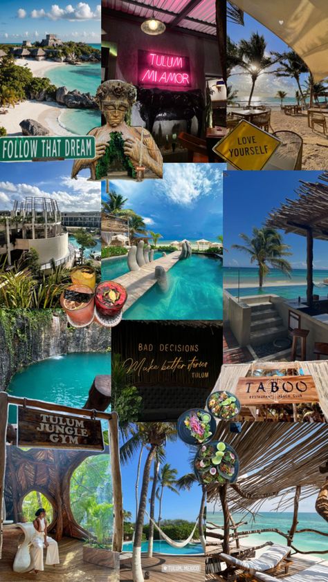 Tulum itinerary, tulum mexico aesthetic, tulum travel, tulum collage Tulum Bucket List, Tulum Mexico Aesthetic, Tulum Map, Tulum Itinerary, Tulum Aesthetic, Travel Tulum, Vacay Aesthetic, Mexican Summer, Mexico Aesthetic