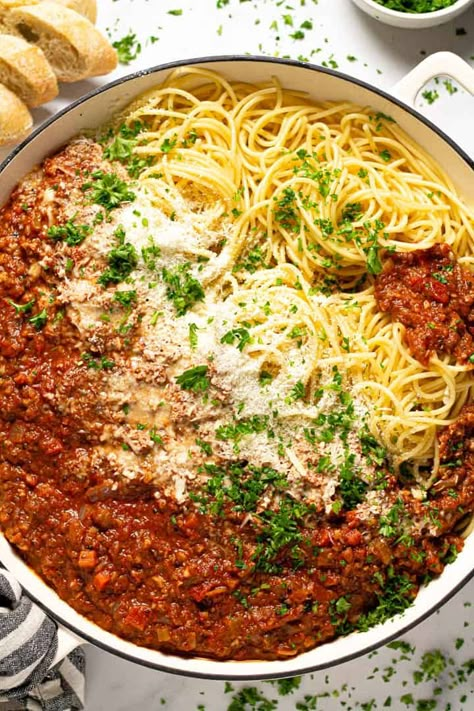 Vegetarian Bolognese | Midwest Foodie Vegetarian Bolognese, Vegetarian Spaghetti, Vegetable Pancakes, Spaghetti Bolognese, Hearty Dinner, Orange Chicken, Meatless Meals, Easy Vegetarian, Wholesome Food