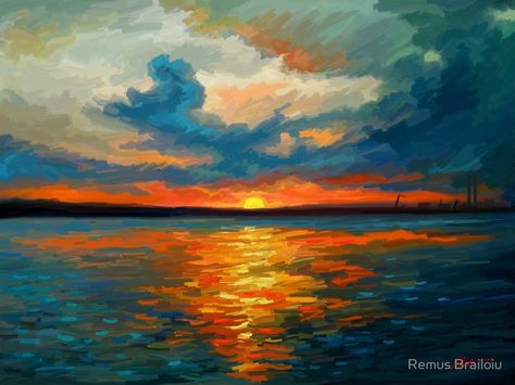 Istoria Artei, Arte Inspo, Sunset Art, Ocean Painting, Sunset Painting, Beginner Painting, Jolie Photo, Pastel Art, Painting Art Projects