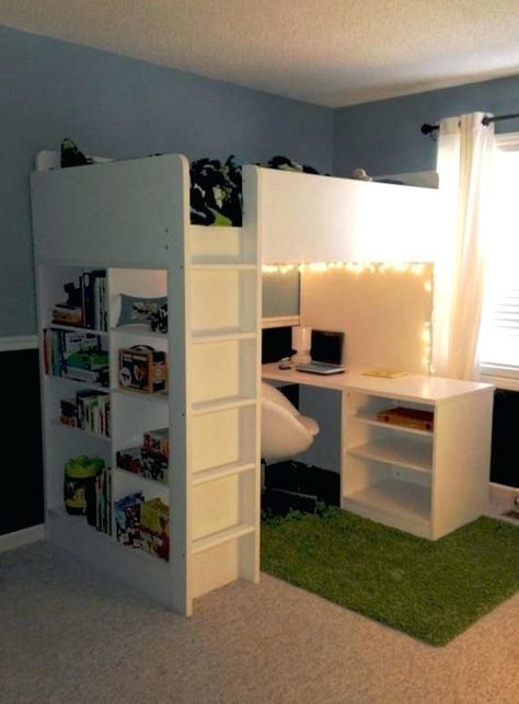 Stuva Loft Bed, Loft Bed Desk, Cool Loft Beds, Ikea Loft Bed, Ikea Stuva, Diy Loft Bed, Bunk Bed With Desk, Loft Bunk Beds, Bunk Bed Designs