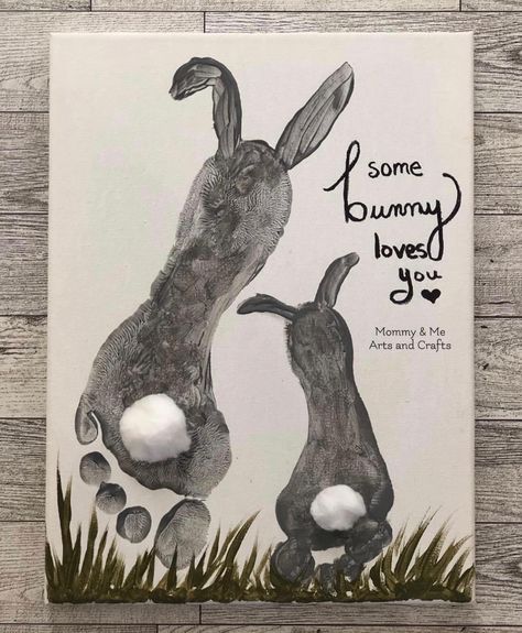 Baby Footprint Crafts, Baby Art Crafts, Easter Arts And Crafts, Baby Art Projects, Footprint Crafts, Some Bunny Loves You, Toddler Arts And Crafts, Artwork Ideas, Footprint Art