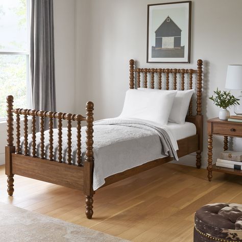 Pioneer Woman Harper Twin Spindle Bed, Homestead Brown - Walmart.com Twin Spindle Beds, Converting Antique Full Size Bed To Queen, Wooden Spindle Bed, Vintage Twin Bed, Brass Bed Bedroom Ideas, Spindle Twin Bed, King Size Wooden Bed, Spindle Daybed, Vintage Beds