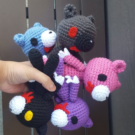 Gloomy Bear Crochet Pattern, Gloomy Bear Collection, Crochet Gloomy Bear, Gloomy Bear Crochet, Fantasy Amigurumi, Gloomy Bear Plush, World Of Final Fantasy, Art Stall, Gloomy Bear