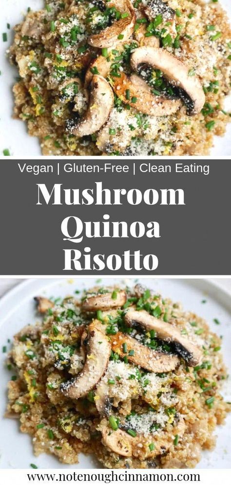 Quinoa Risotto, Meatless Meals Healthy, Mushroom Quinoa, Meatless Meal, Quinoa Recipes, Meatless Meals, Carb Recipes, Clean Eating Snacks, Not Enough