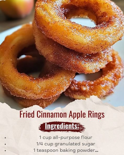 Cinnamon Apple Rings, Apple Rings, Apple Recipes Easy, Apple Dessert Recipes, Cinnamon Apple, Crispy Treats, Homemade Snacks, Christmas Cooking, Fresh Apples