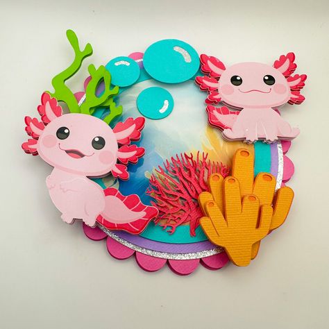 Axolotl Birthday Cake, Axolotl Cake, Anime Axolotl, Axolotl Birthday Party, Axolotl Party, Grave Arrangements, Axolotl Cute, Under The Sea Decorations, Teepee Party