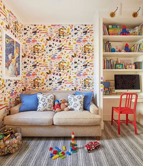 Where to Buy Pierre Frey Wallpaper Arty Discount Trade Only Maison CE Manhattan Apartment Interior, Colorful Maximalist Decor, Upper East Side Apartment, Lacquered Walls, Kids Living Rooms, Manhattan Apartment, Maximalist Decor, Pierre Frey, Family Living