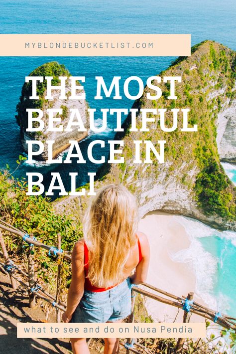 Next time you're in Bali, do yourself a favour and make sure Nusa Penida is on your list. This place is seriously special and being a lot less touristy than the popular Gilli Islands it's a win win! The entire day, I just kept thinking wow...this place is stunning. Beach Destinations, Nusa Penida, Solo Female Travel, Bali Travel, Destin Beach, Digital Nomad, Most Beautiful Places, Hidden Gems, Female Travel