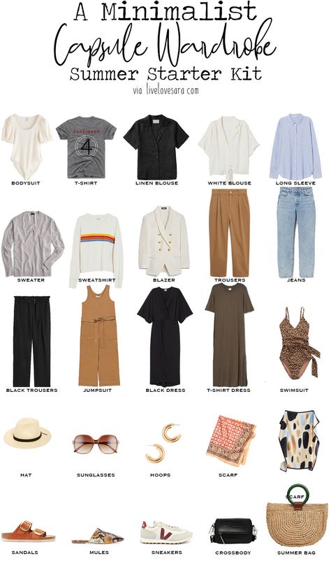 If you are looking to build a minimalist capsule wardrobe for summer then this post might be help to guide you in the right direction. First let's start with the capsule wardrobe building basics. Summer Starter, Minimalist Moda, Wardrobe Minimalist, Capsule Wardrobe Minimalist, Beach Styles, Minimal Wardrobe, Capsule Wardrobe Outfits, Fashion Capsule Wardrobe, Travel Capsule