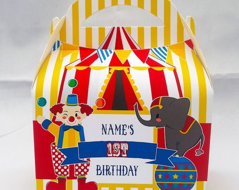 Carnival Party Decorations Carnival Birthday Party - Etsy New Zealand Circus Cupcakes, Carnival Party Decorations, Carnival Gift, Party Boxes, Peppa Pig Party, Party Favors For Kids Birthday, Pig Party, Carnival Birthday Parties, Party Box