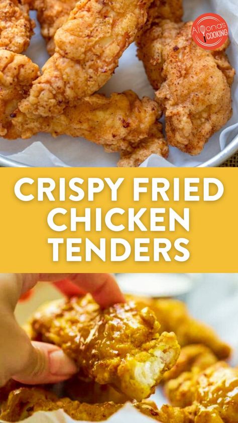 Try out this easy finger food recipe! Crispy Chicken Tenders are hand-breaded with the perfect blend of spices and made with a secret ingredient then fried until golden brown! Learn the secret in how to make chicken tenders like the Restaurants and wow your guests with this simple appetizer that tastes delicious. Spicy Fried Chicken Tenders, Crispy Fried Chicken Tenders, Chicken Tenders Recipes, Spicy Chicken Tenders, Boneless Chicken Wings, Breaded Chicken Tenders, Summer Chicken, Spicy Fried Chicken, Fried Chicken Tenders