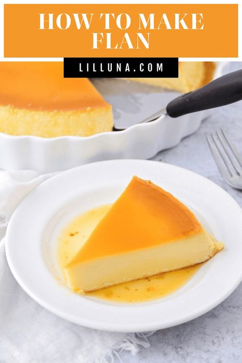 Easily learn how to make flan - a creamy, decadent Latin-inspired custard dessert topped with an irresistible caramel coating. It's also surprisingly easy to make! #flan #mexicanflan #mexicanrecipe #dessert #caramel Homemade Flan Recipe, How To Make Flan, Flan Recipe Easy, Mexican Flan, Cake Batter Truffles, Sopapilla Cheesecake Bars, French Custard, Caramel Flan, Homemade Chocolate Truffles