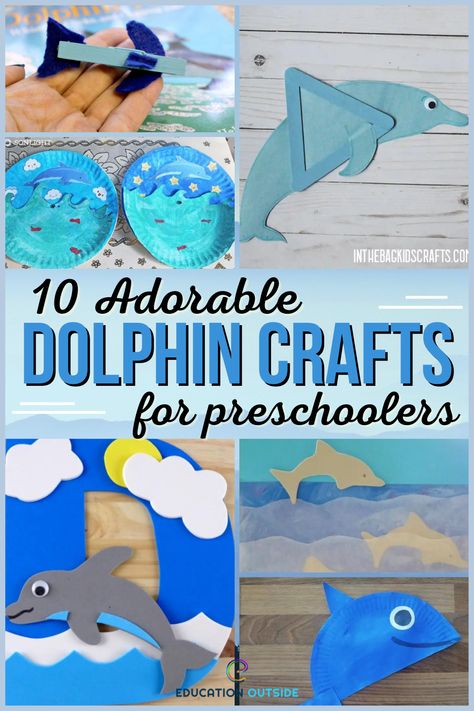 Dolphin Craft For Kindergarten, Preschool Dolphin Craft, Dolphin Crafts For Toddlers, Dolphin Art For Kids, Dolphin Crafts For Kids, Dolphin Crafts, Dolphin Craft, Preschool Ocean, Ocean Theme Preschool