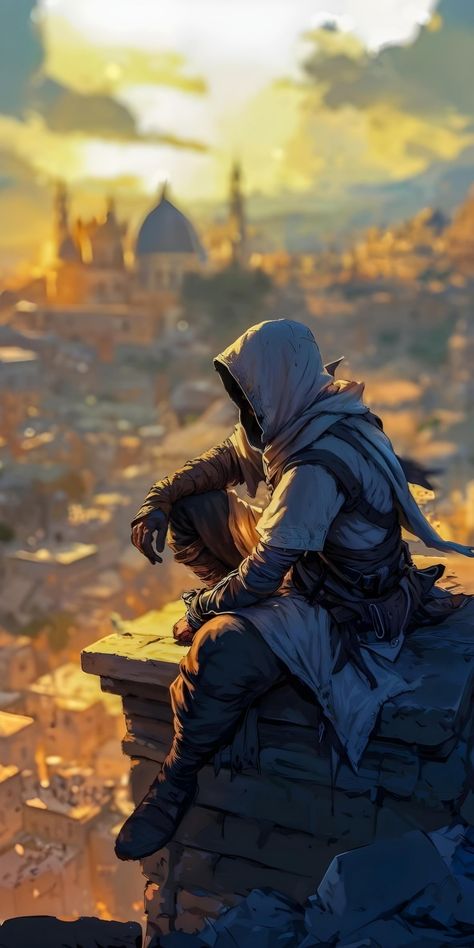 Assassin’s Creed Concept Art, Assassins Creed Painting, Assassins Creed 2 Wallpapers, Assassin Creed Aesthetic, Assassin's Creed Aesthetic, Assasin Anime, Assassins Creed Pfp, Assassins Creed Concept Art, Fantasy Assassin Art