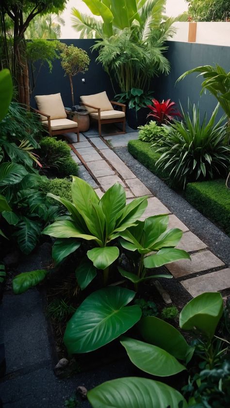 Transform your backyard with stunning small tropical garden ideas Discover design ideas for landscaping UK patio ideas Australian front yard inspiration backyard design full sun plants and New Zealand bed ideas Explore creative small tropical garden ideas to elevate your outdoor space Tropical Garden Bed, Small Tropical Garden Ideas, French Terrace, Front Yard Inspiration, Tropical Garden Ideas, Small Tropical Gardens, Yard Inspiration, Tropical Backyard, Cool Kids Bedrooms