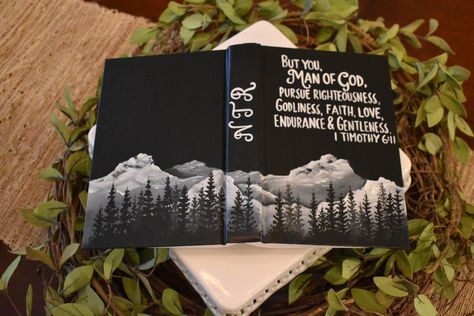 Painted Bible Cover, Bible Goals, Hand Painted Bible Cover, God Quotes About Life, Lds Crafts, Scripture Painting, Mormon Art, Painted Bible, Hand Painted Bible