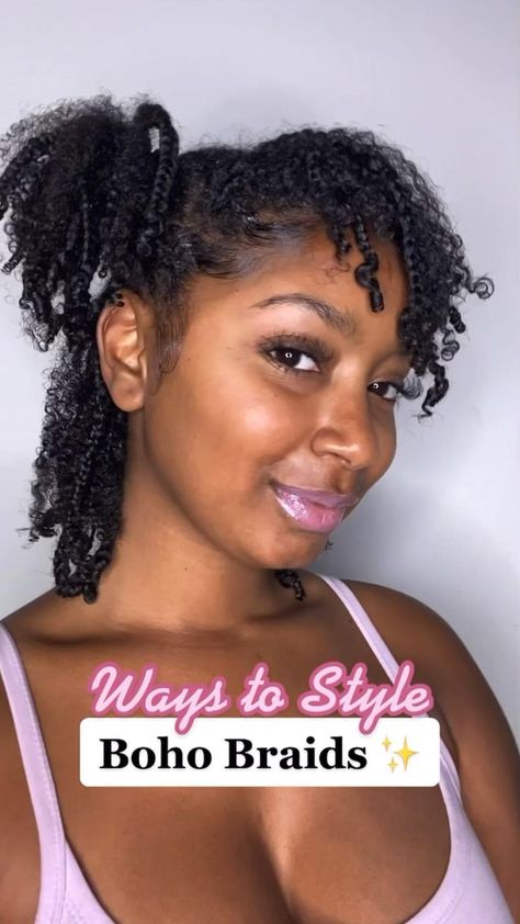 Style Boho Braids, Natural Hair Styles Curly, Hair Styles Curly Hair, Styles Curly Hair, Hair Styles Curly, Hairstyles Natural Hair, Protective Hairstyles For Natural Hair, Quick Natural Hair Styles, Natural Hair Twists