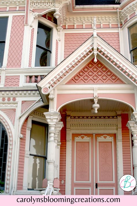 6 Mistakes to Avoid When Restoring a Victorian House — DIY Home Improvements Carolyn's Blooming Creations Painted Lady Victorian House, Victorian Cottage Exterior Paint Colors, Pink Victorian House Exterior, Victorian Painted Lady House, Victorian Home Colors Exterior, Colourful Victorian House, Victorian House Restoration, Victorian House Exterior Colors, Victorian House Exterior Paint Colors