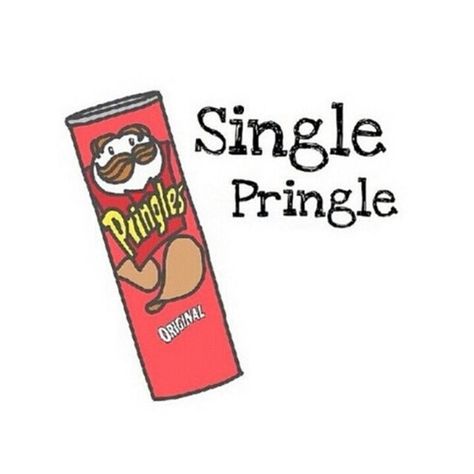 Repin if you're a single pringle Single Pringle, Single As A Pringle, Pringles Original, Cupcake Drawing, Preppy Stickers, Homemade Stickers, Props Art, Bubble Stickers, Tumblr Stickers