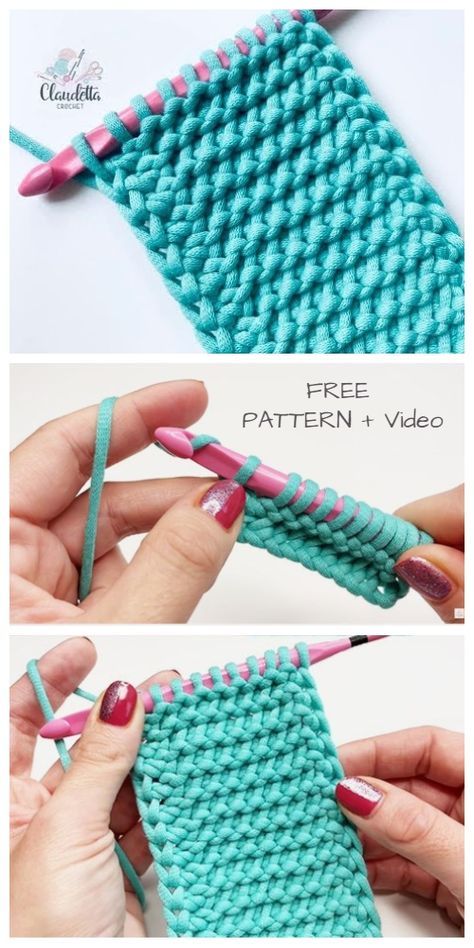 Easy Tunisian Crochet Purl Stitch Free Crochet Pattern + Video Tunisian Crochet Free, Easy Tunisian Crochet, Crochet Waffle Stitch, Tunisian Crochet Pattern, Tunisian Crochet Patterns, Tunisian Crochet Stitches, Crochet Easy, Diy Magazine, Purl Stitch