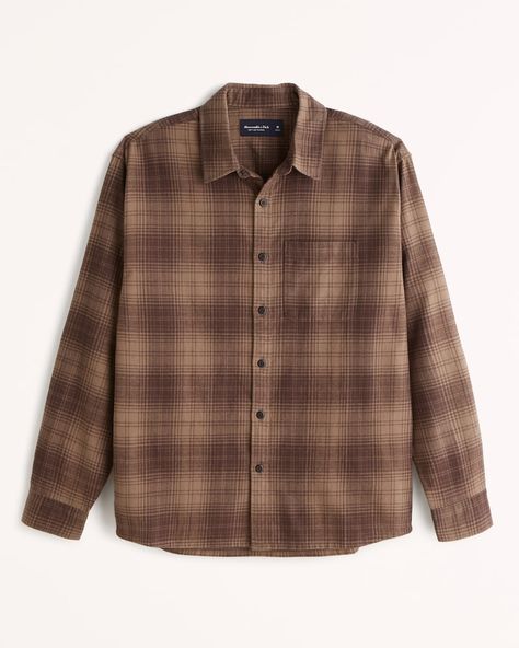 Men's 90s Relaxed Flannel | Men's Clearance | Abercrombie.com Flannel Outfits Men, Flannel Men, Mens 90s, Flannel Outfits, American Clothing, American Apparel, Women's Plaid Shirt, Abercrombie Fitch, Casual Button Down Shirt