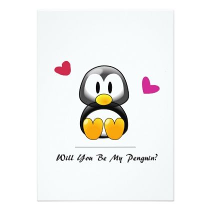 Will You Be My Penguin, Penguin Valentines, Couples Diy, Love Girlfriend, Valentines Day Card, Bridal Party Proposal, Card Invitation, Saint Valentine, Couple Gift